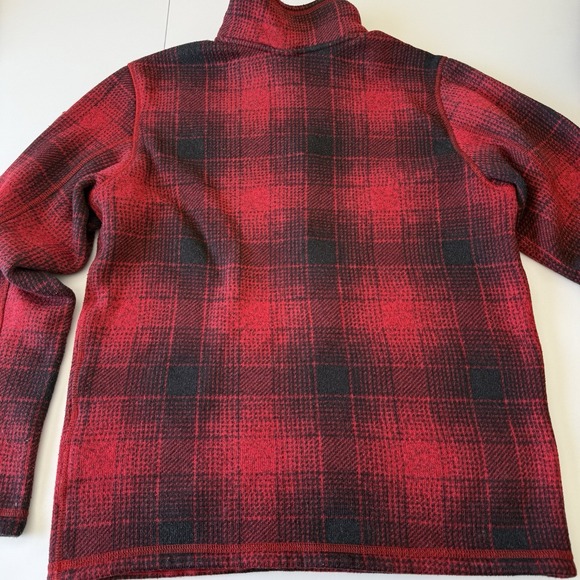 The North Face Red Buffalo Plaid Fleece 1/4 Zip Pullover Mens Medium - Picture 7 of 7